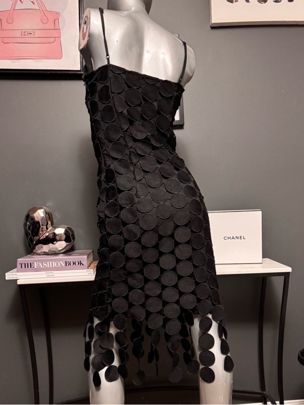 FRANK LYMAN Black Circle Design Black Dress - Picture 9 of 10